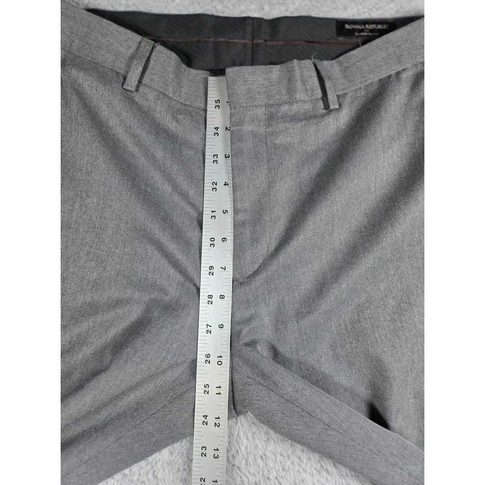 Banana Republic Dress Pants 33x30‎ Gray Mens Tailored Slim Flat Front Trousers